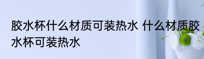 胶水杯什么材质可装热水 什么材质胶水杯可装热水