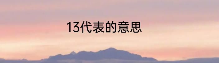 13代表的意思