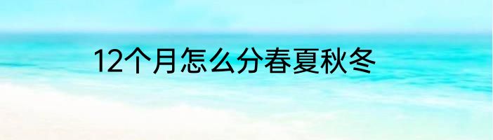 12个月怎么分春夏秋冬