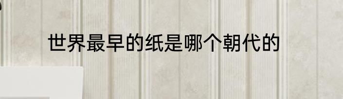 世界最早的纸是哪个朝代的