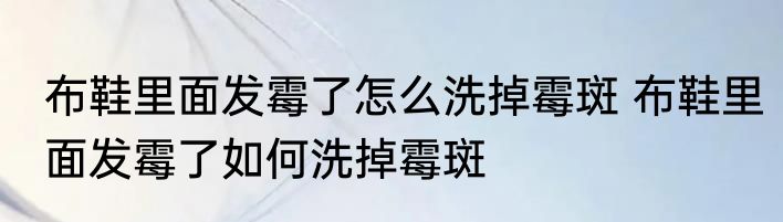 布鞋里面发霉了怎么洗掉霉斑 布鞋里面发霉了如何洗掉霉斑