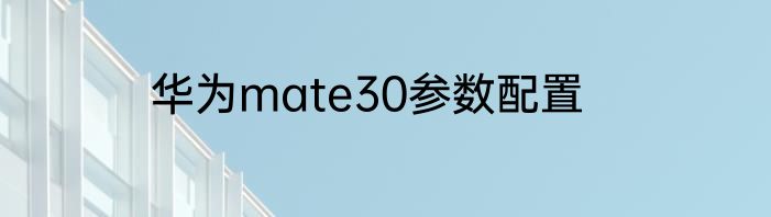 华为mate30参数配置
