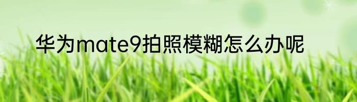 华为mate9拍照模糊怎么办呢