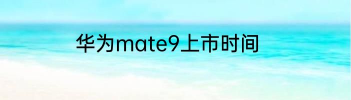 华为mate9上市时间