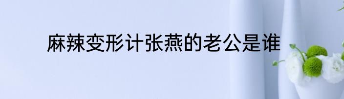 麻辣变形计张燕的老公是谁