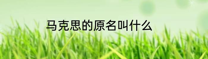 马克思的原名叫什么