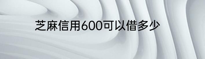 芝麻信用600可以借多少