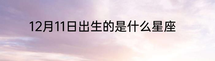 12月11日出生的是什么星座