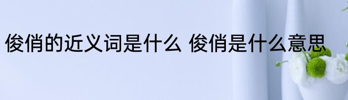 俊俏的近义词是什么 俊俏是什么意思