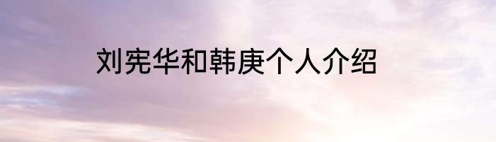 刘宪华和韩庚个人介绍