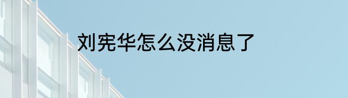 刘宪华怎么没消息了
