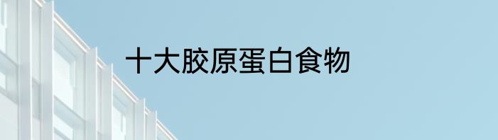 十大胶原蛋白食物
