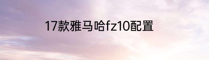 17款雅马哈fz10配置