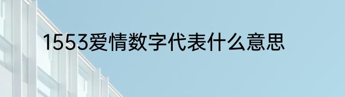 1553爱情数字代表什么意思