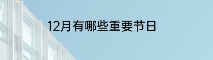 12月有哪些重要节日