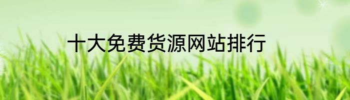 十大免费货源网站排行