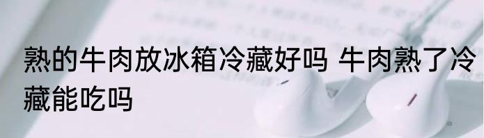 熟的牛肉放冰箱冷藏好吗 牛肉熟了冷藏能吃吗