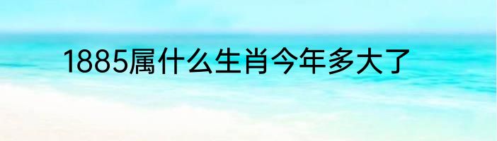 1885属什么生肖今年多大了