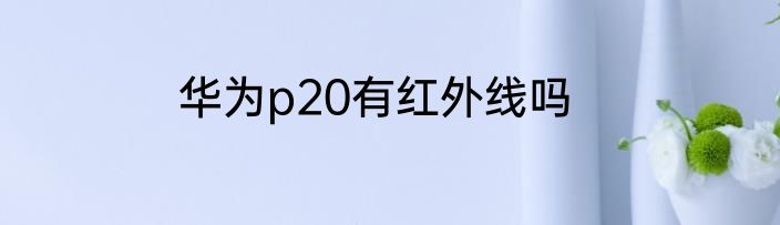 华为p20有红外线吗