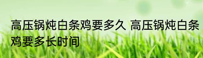 高压锅炖白条鸡要多久 高压锅炖白条鸡要多长时间