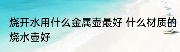 烧开水用什么金属壶最好 什么材质的烧水壶好