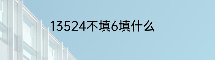 13524不填6填什么