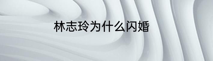 林志玲为什么闪婚