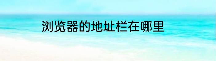 浏览器的地址栏在哪里