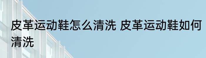 皮革运动鞋怎么清洗 皮革运动鞋如何清洗