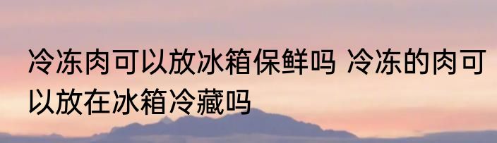 冷冻肉可以放冰箱保鲜吗 冷冻的肉可以放在冰箱冷藏吗