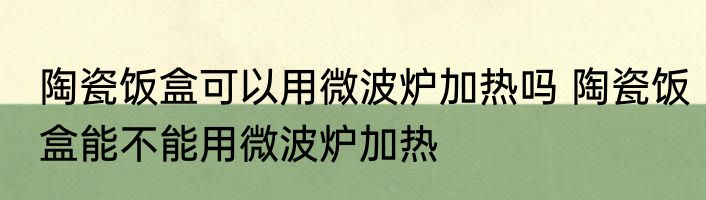 陶瓷饭盒可以用微波炉加热吗 陶瓷饭盒能不能用微波炉加热