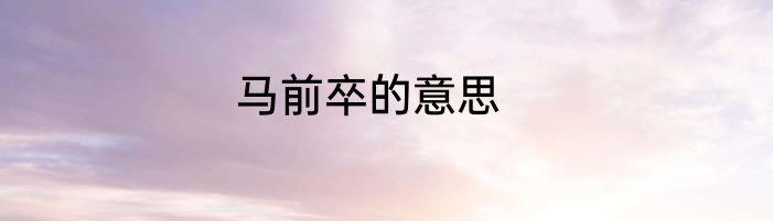 马前卒的意思
