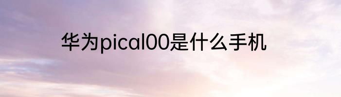 华为pical00是什么手机