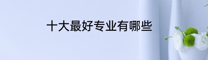 十大最好专业有哪些