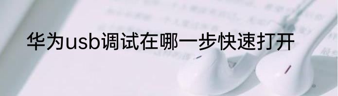 华为usb调试在哪一步快速打开