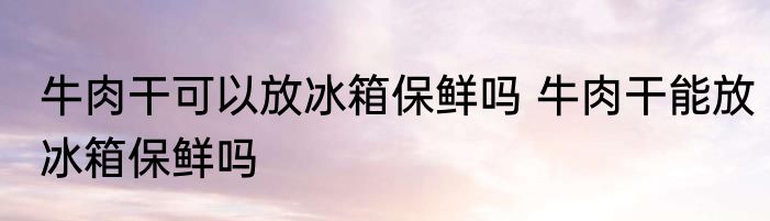 牛肉干可以放冰箱保鲜吗 牛肉干能放冰箱保鲜吗