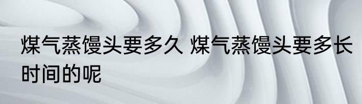 煤气蒸馒头要多久 煤气蒸馒头要多长时间的呢