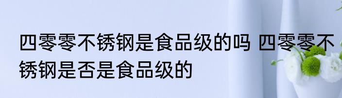 四零零不锈钢是食品级的吗 四零零不锈钢是否是食品级的