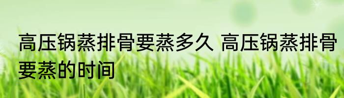 高压锅蒸排骨要蒸多久 高压锅蒸排骨要蒸的时间