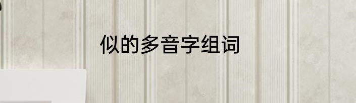 似的多音字组词
