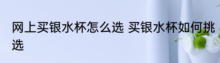网上买银水杯怎么选 买银水杯如何挑选