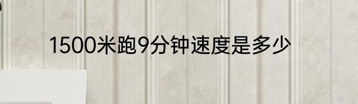 1500米跑9分钟速度是多少