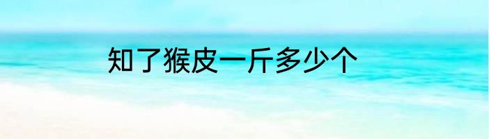 知了猴皮一斤多少个