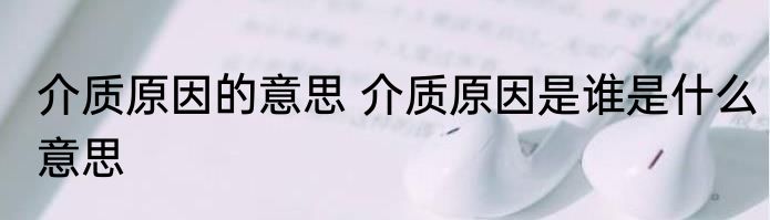 介质原因的意思 介质原因是谁是什么意思