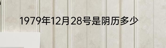 1979年12月28号是阴历多少