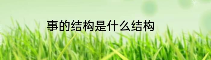 事的结构是什么结构