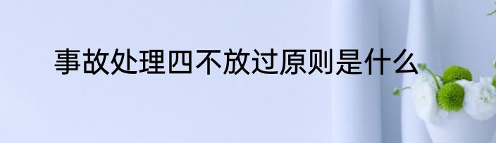 事故处理四不放过原则是什么