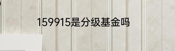 159915是分级基金吗