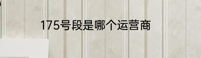 175号段是哪个运营商
