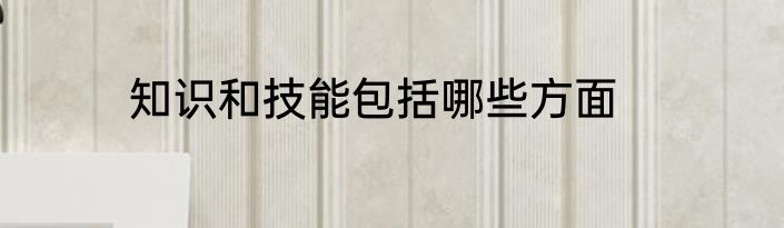 知识和技能包括哪些方面